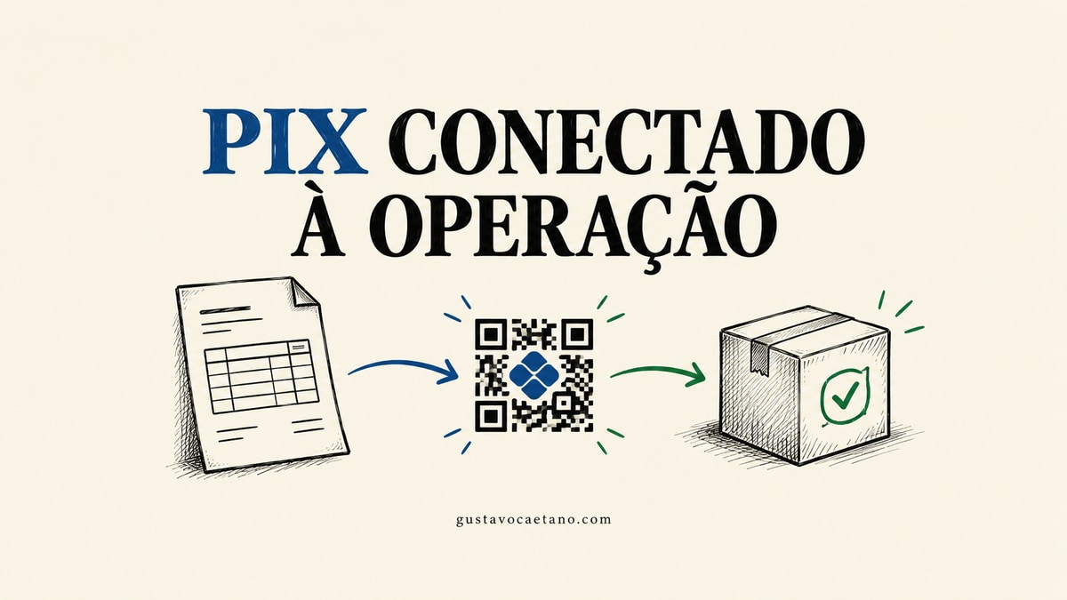 Caderno editorial com ilustração sobre pix para empresas via api